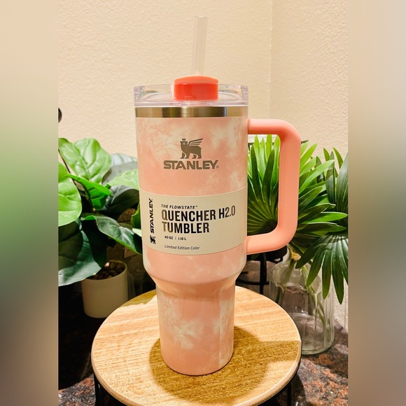 NWT Stanley 40oz Quencher Peach Pink Tie Dye New H2.0 Tumbler Cup - Picture 3 of 16